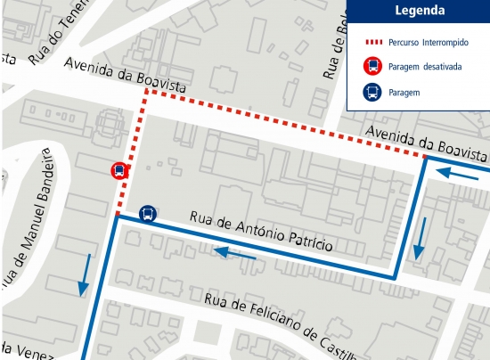 LINE 504 - CHANGE OF ROUTE - WORKS - AV. DA BOAVISTA - PORTO