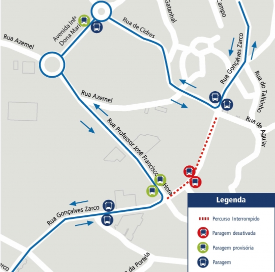 LINES 508 - CHANGE OF ROUTE - WORKS - RUA DE GONÇALVES ZARCO - MATOSINHOS