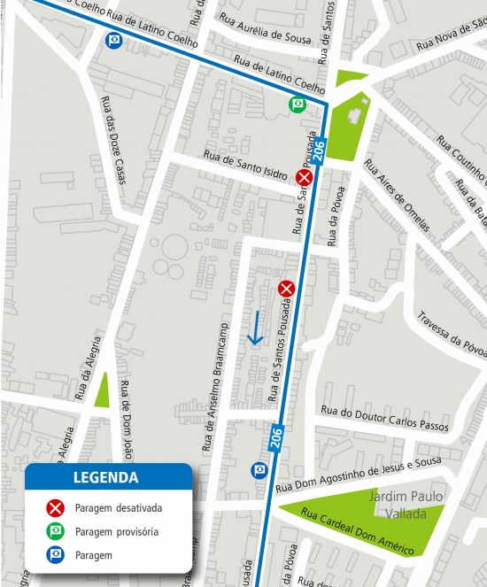 LINE 206 - DEACTIVATION OF STOP - R. DE SANTOS POUSADA - PORTO