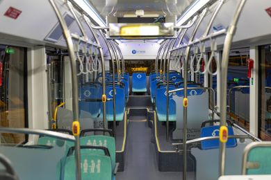 Interior dos novos autocarros elétricos
